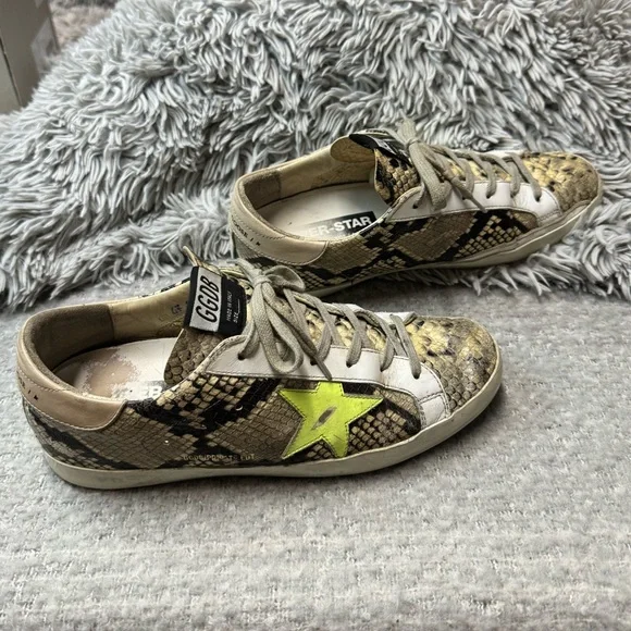 Golden Goose Superstar Sneakers Size 10 Snake Embossed - Picture 13 of 15